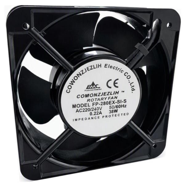 Ventilador Industrial Metalico (20x6cm) para Gabinetes e Incubadoras, 220VAC