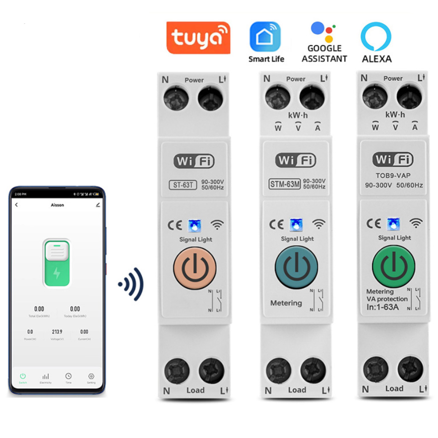 Protector de Sobre y Baja Tension WIFI, Interruptor Inteligente con Medidor de Energia, Temporizador 63A, TOB9-VAP - Imagen 2