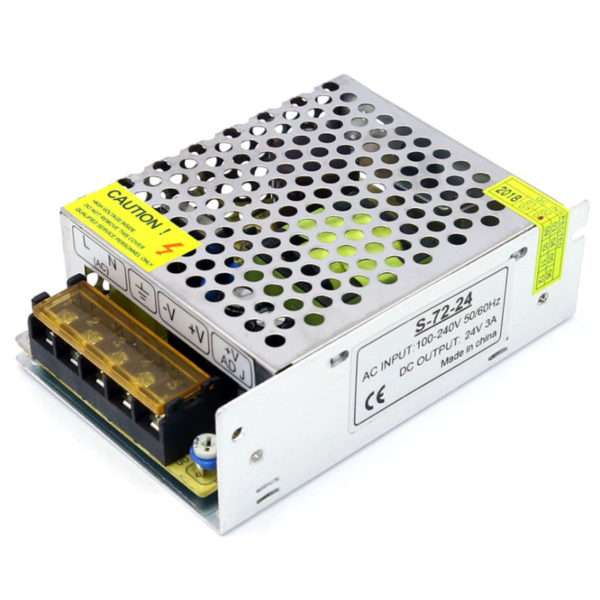 Fuente de Poder Conmutada/Switching de 70W con Proteccion a Corto Circuito, 24VDC-3A