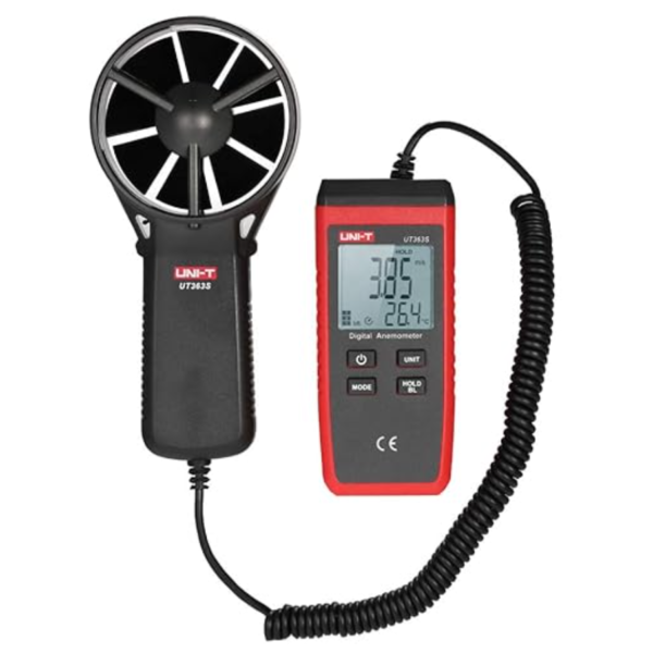 Medidor de Velocidad del Viento y Probador de Temperatura Anemometro, UT363S