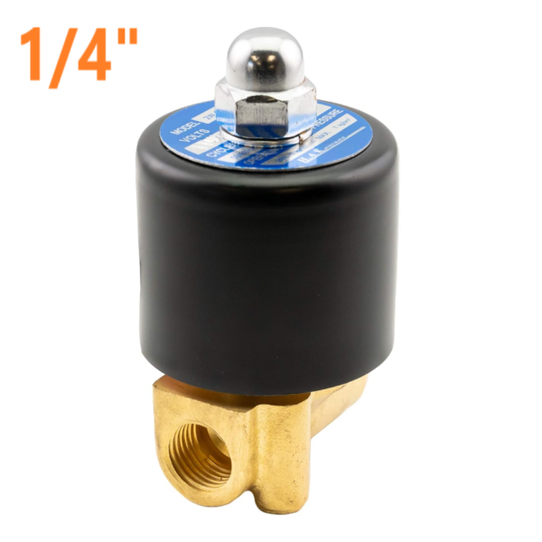 Electrovalvula o Valvula Solenoide para Gas, Agua, Aire, 1/4"