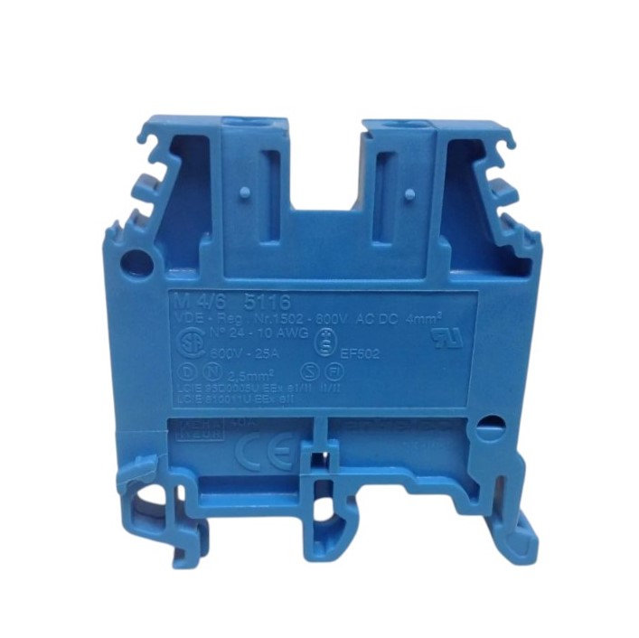 Bloque de Terminal, Borne Azul ENTRELEC M4/6 5116, 4mm2