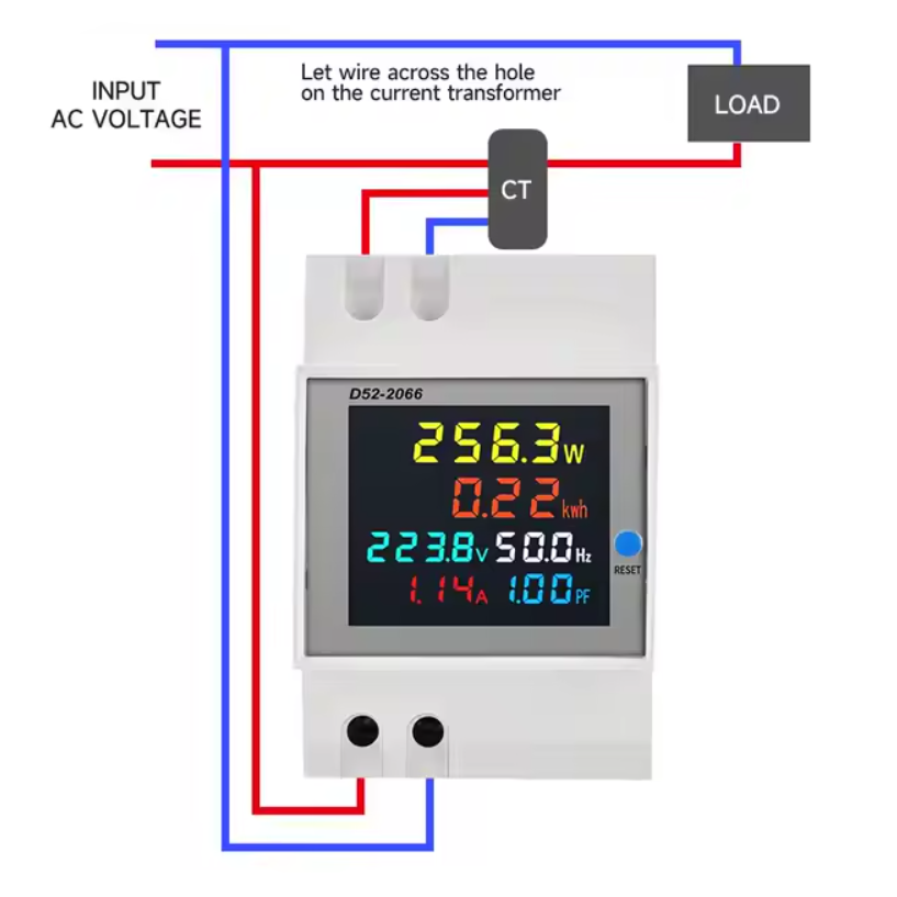 Medidor Digital Multifuncion para riel DIN 6 en 1 - Imagen 2