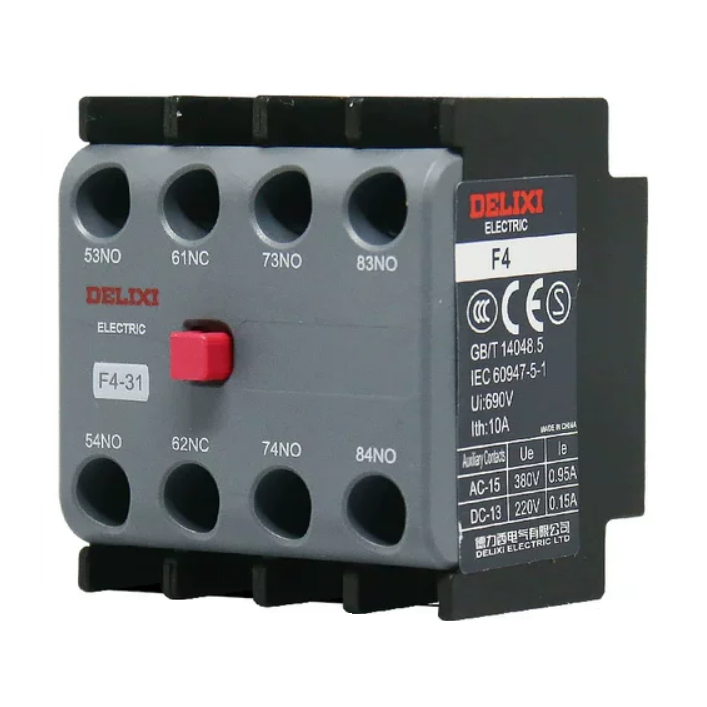 Contacto Auxiliar de Contactor 3NA+1NC DELIXI, F4-31
