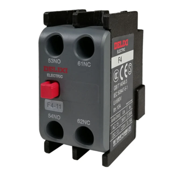 Contacto Auxiliar de Contactor 1NA+1NC DELIXI, F4-11