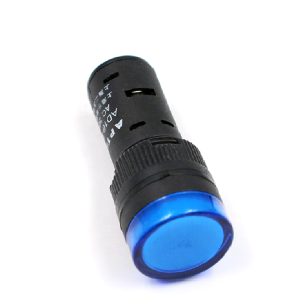 Luz Piloto Led AZUL (Ø16) para Indicar una Funcion Especial, Modo Manual o Auxiliar, Testigo, Indicador de 220VAC, 24VDC, 12VDC, AD16-16CB