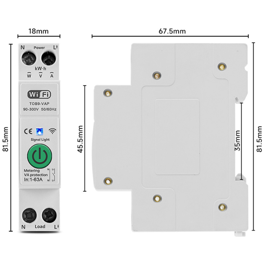 Interruptor Inteligente WIFI, Temporizador 63A, ST-63T - Imagen 3