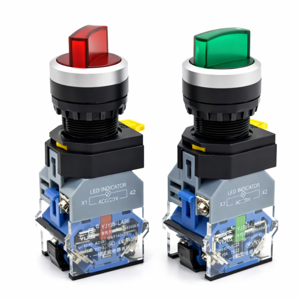 Interruptor Tipo Selector de 2 Posiciones con Luz Led, LA38-11XD