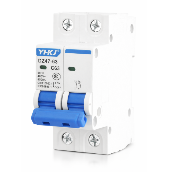 2P Disyuntor Termico Bipolar YHKJ 4.5 kA(10~40A), DZ47-63