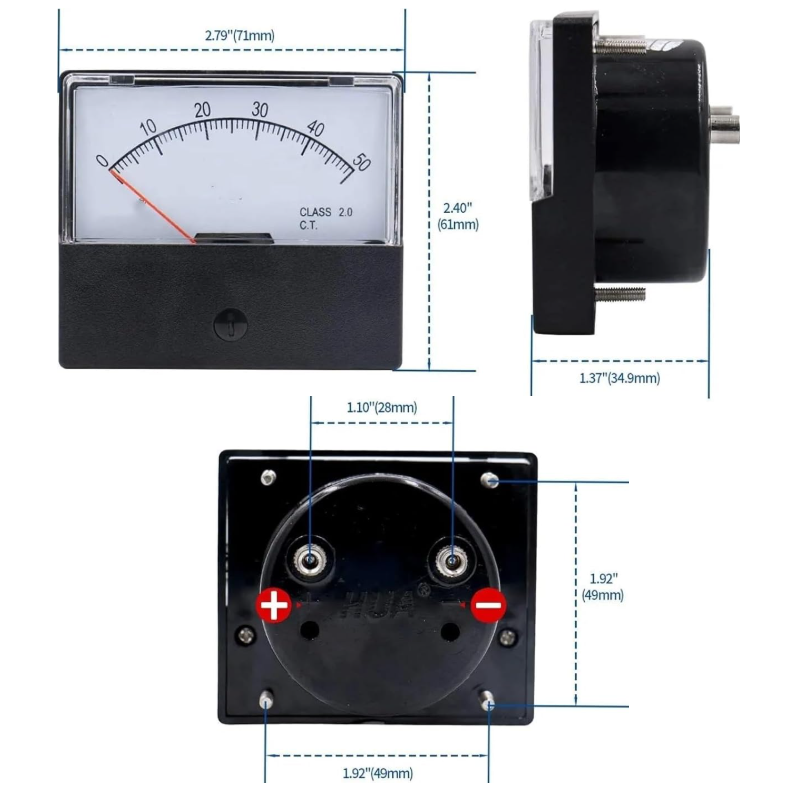 Amperimetro Analogico 0 ~ 300A, CQ-670 - Imagen 3