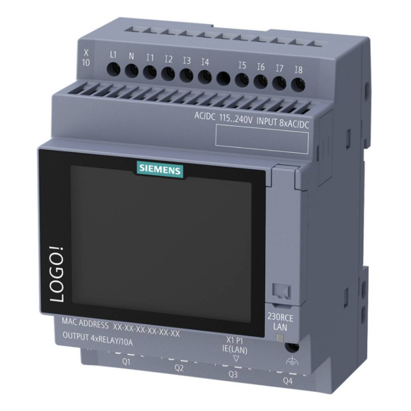 Controlador Logico Programable, PLC LOGO! 230RCE Siemens V9 Pantalla Tactil, 6ED1052-1FB08-0BA3