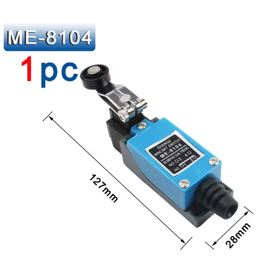 Final de Carrera, Interruptor de Limite, Limit Switch IP65, Brazo de Palanca con Rodillo Giratorio, ME-8104 - Imagen 2
