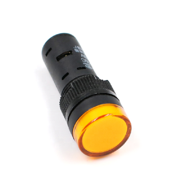 Luz Piloto Led AMARILLO (Ø16) para Indicar Advertencia o Precaucion, Testigo, Indicador de 220VAC, 24VDC, 12VDC, AD16-16CY