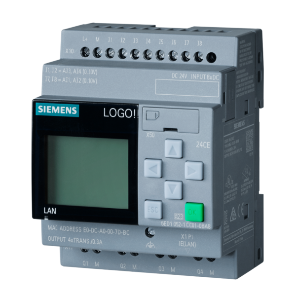 Controlador Logico Programable 24CE, PLC SIEMENS LOGO! 8.4, 24 V DC, 6ED1052-1CC08-0BA2