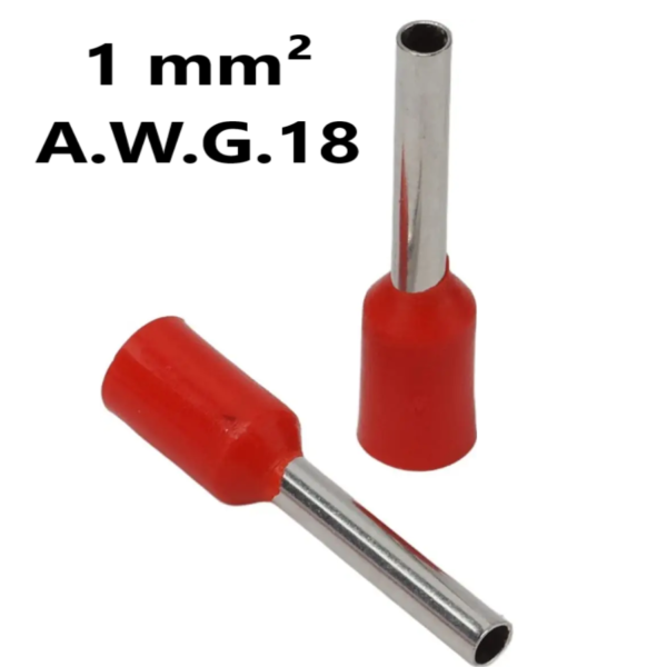 Terminal Electrico (1 mm²-A.W.G.18) Punta Tubular Ferrule o PIN, E1010